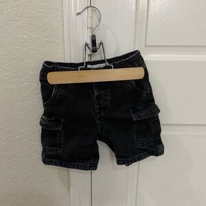 Little boy Zara black denim cargo shorts